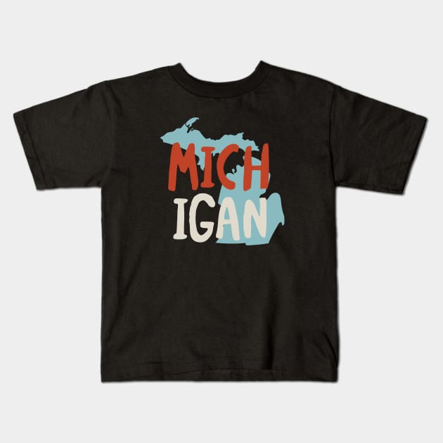 State of Michigan Kids T-Shirt by whyitsme